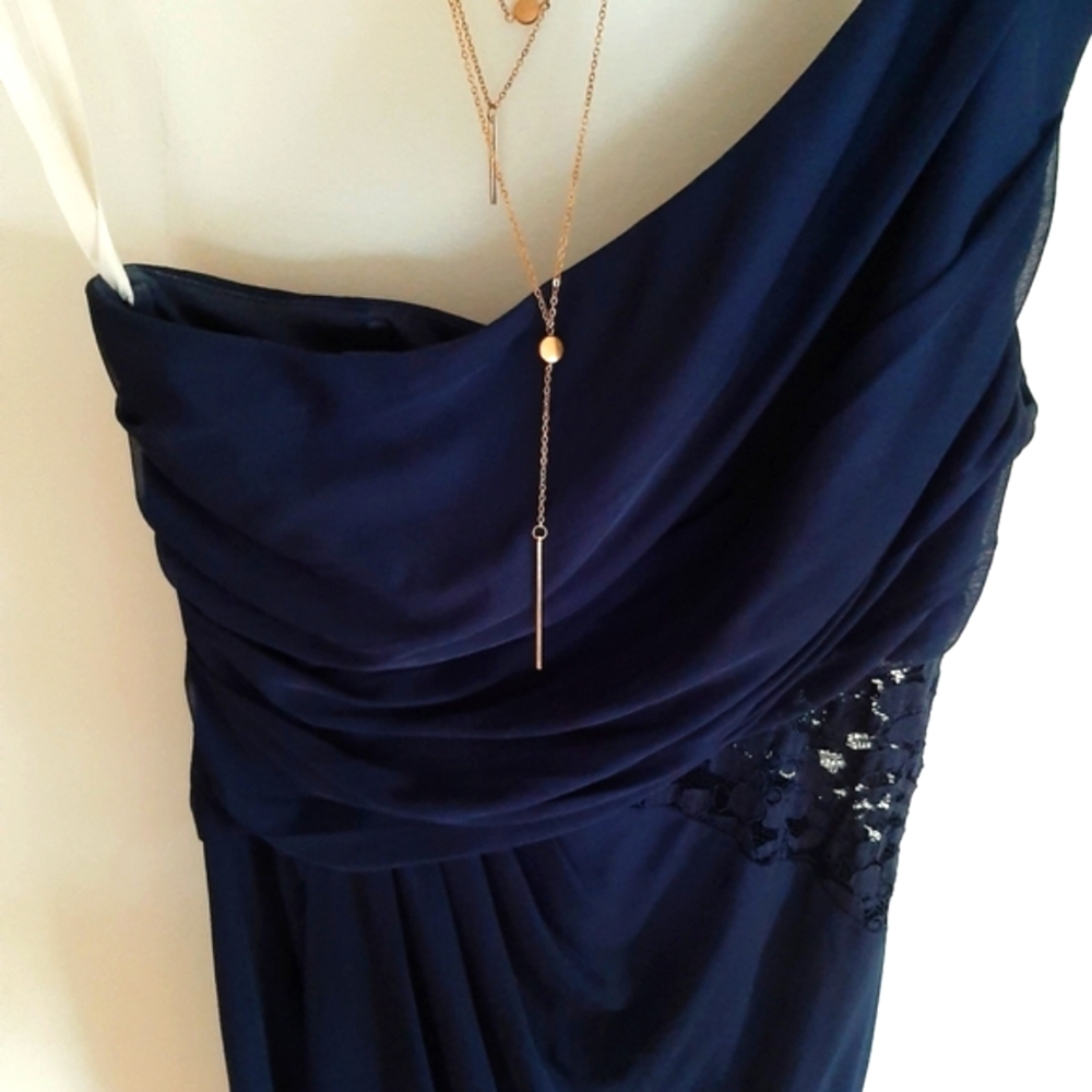 Davids Bridal | Navy | One Shoulder Dress